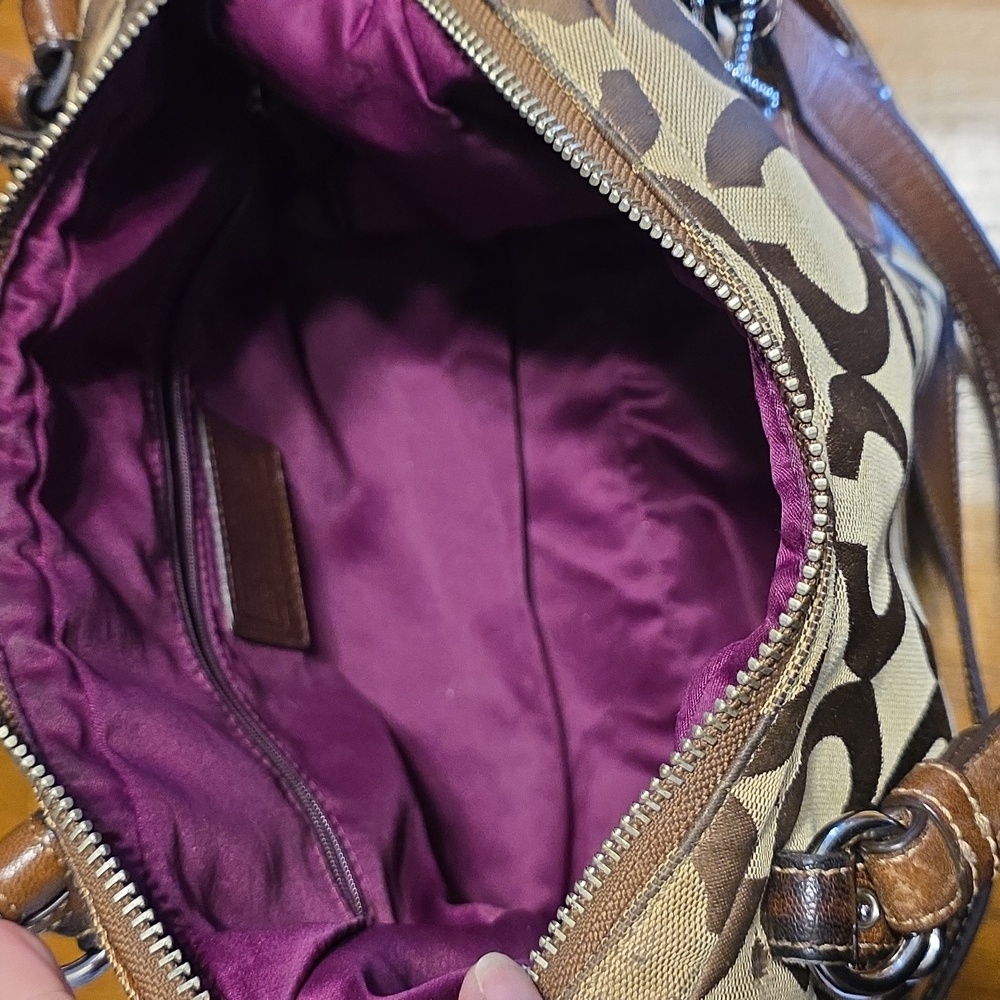 Coach Alexandra Tote Bag featuring a signature "Op Art" canvas pattern. - Picture 14 of 16